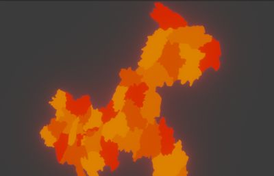 重庆市地图三维模型,可拆分,多种格式