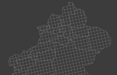 新疆维吾尔自治区地图三维模型
