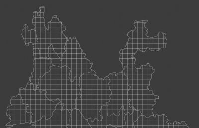 云南省地图blender模型,附FBX,OBJ格式