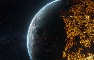 taris塔里斯星球,系外行星blender模型【4K】
