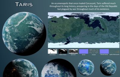 taris塔里斯星球,系外行星blender模型【4K】