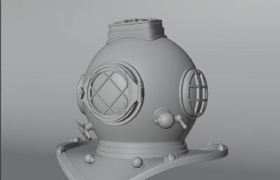 深海潜水头盔blender模型