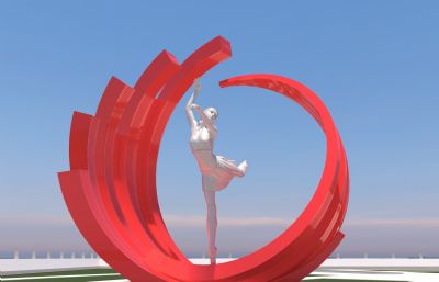 红色舞蹈雕塑设计方案