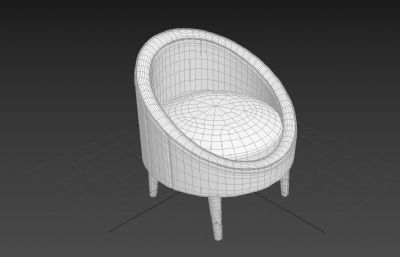 圈椅,单人沙发椅FBX,OBJ模型