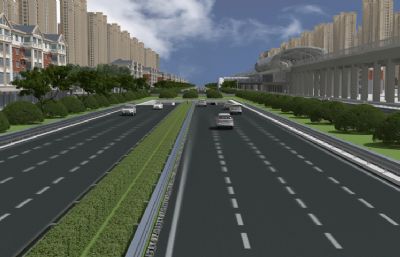 城市道路下穿隧道,包含两个动画镜头(网盘下载)