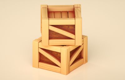 木箱,堆砌的箱子C4D模型