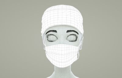 医用口罩+手术帽C4D模型