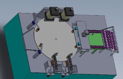 锁盖自动装配铆压机Solidworks设计图纸