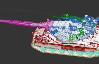 60TP Lewandowskiego波兰坦克车3D模型,OBJ格式,贴图全