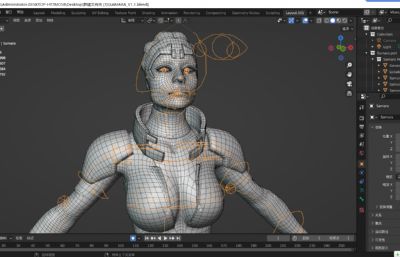 萨马拉-恶魔之女,半机器人,火星女皇BLENDER模型