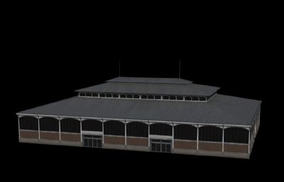 法国特洛伊市场大厅大楼3D模型,FBX格式