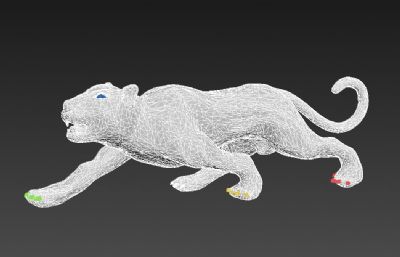 金钱豹,花豹,豹子工艺品3D模型,MAX,OBJ格式