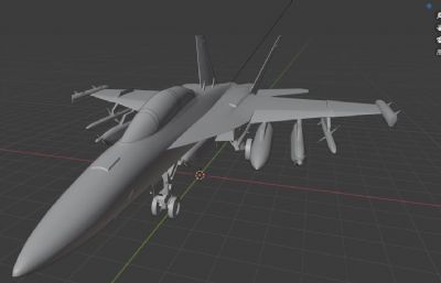 美国EA-18G咆哮者电子作战歼击机blender模型