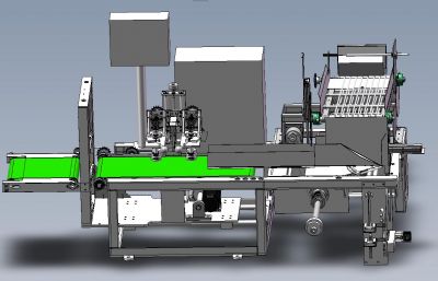 竹筷自动计数包装封装输送机3D模型