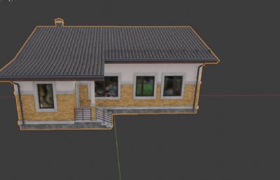 农村小砖房,小别墅blender模型