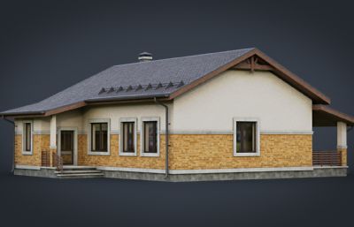 农村小砖房,小别墅blender模型