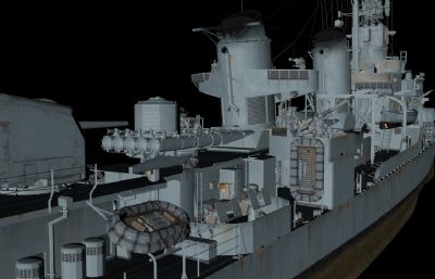 美军二战-弗莱彻级驱逐舰OBJ模型