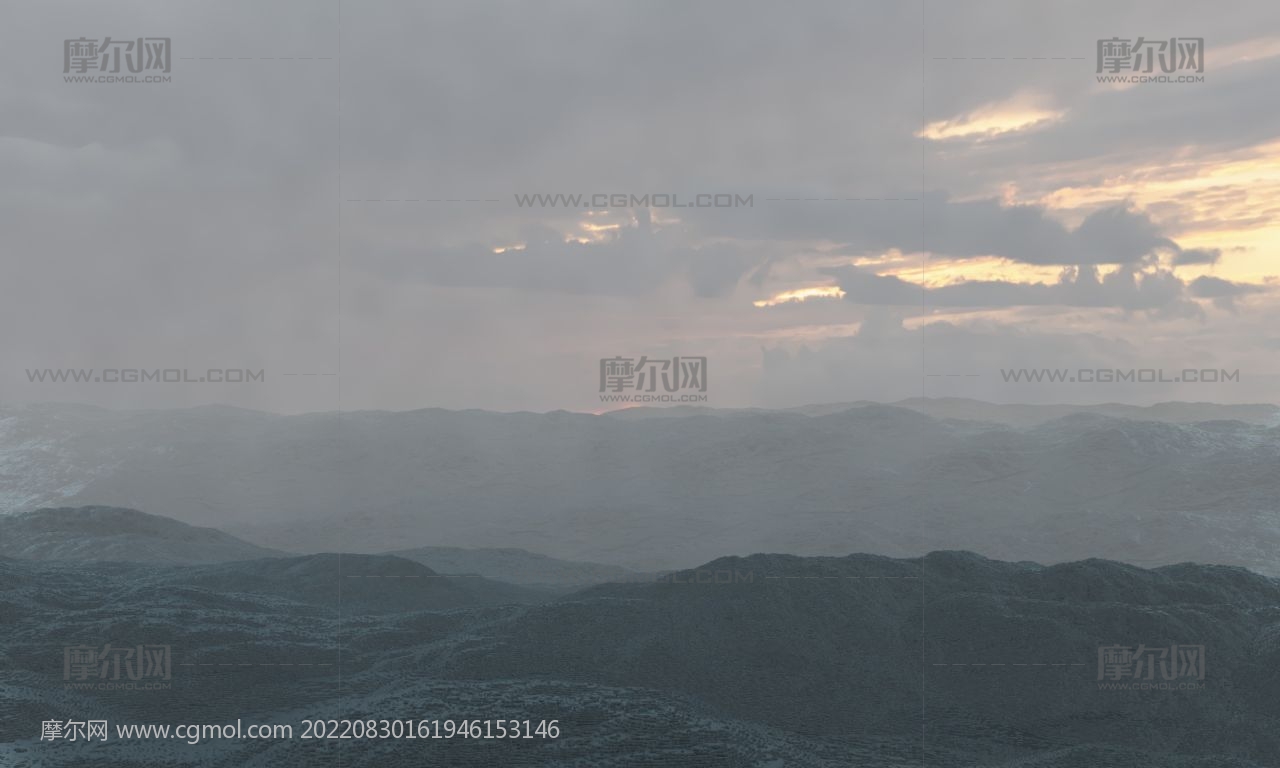 海面波涛汹涌特效场景3D模型,带雾气,有gif预览