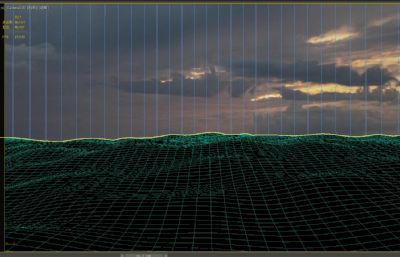 海面波涛汹涌特效场景3D模型,带雾气,有gif预览