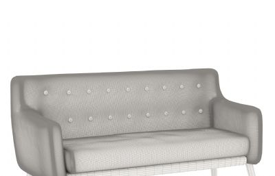 北欧布艺沙发,双人沙发3D模型