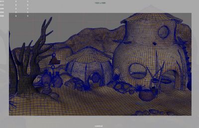 沙漠部落小屋,土砖房maya,max模型
