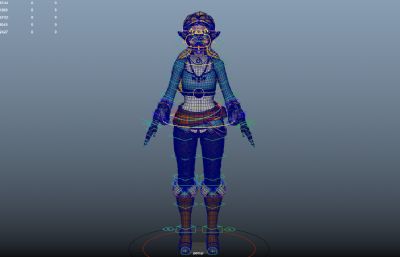 Zelda塞尔达女精灵,塞尔达传说maya模型,有绑定