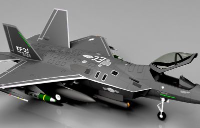 韩国KF-21 Boramae第五代隐身战斗机模型,STEP格式(网盘下载)