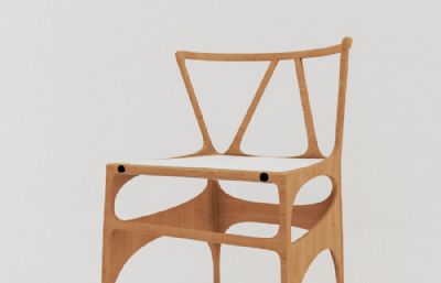 创意造型原木餐椅,椅子3D模型