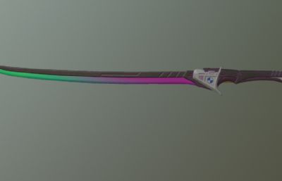 PBR次世代战士刀,动漫武士刀3D模型,已塌陷