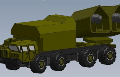 苏联4K51Rubezh近海岸防御系统,地空导弹发射车模型