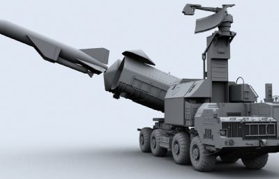 苏联4K51Rubezh近海岸防御系统,地空导弹发射车模型