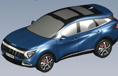 2022进口款起亚KIA Sportage Hybrid混合动力轿车STEP格式数模