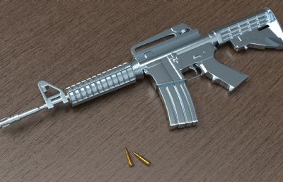 M4冲锋枪,突击步枪道具maya模型