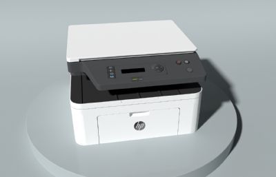 打印机,惠普桌面打印机maya模型