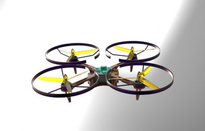 四轴直升机,无人机3D模型图纸,STP格式