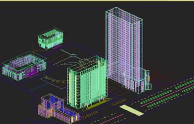 消防局办公楼,商业大楼3D模型
