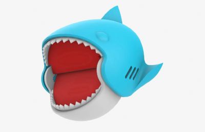 Q版鲨鱼模型,多个零件,可3D打印