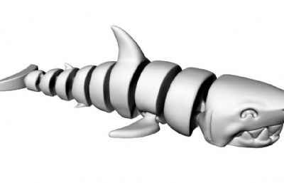 拼接鲨鱼玩具stl模型,可打印