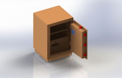 机械锁+密码双层防护保险柜3D数模