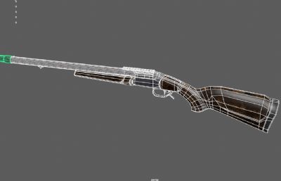 单管猎枪,散弹枪,老式步枪道具3d maya模型