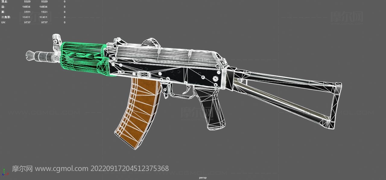AKS-74U突击步枪道具电子档3D maya模型