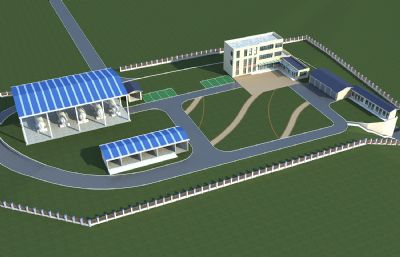 液化气供气站,煤气加气站3D模型