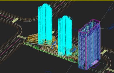 电力公司办公大楼,员工宿舍楼3D模型