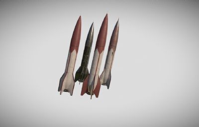 战斧巡航导弹,激光制导导弹,核弹模型,mb,max,fbx,obj,blend多种文件