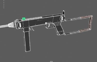 麦德森Madsen M-50 冲锋枪,老式机枪游戏道具3dmaya模型