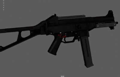UMP45轻型冲锋枪游戏道具3dmaya模型