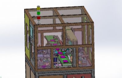 锂电池自动贴胶纸机Solidworks数模