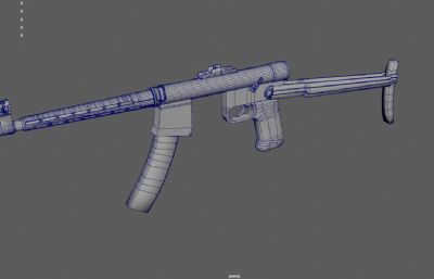 二战司登冲锋枪,施迈瑟冲锋枪3D maya模型道具