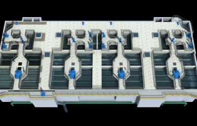 高密度澄清池,污水处理厂设备3D模型