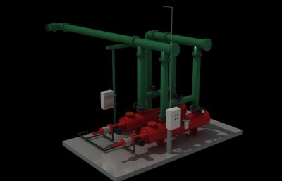 自清洗过滤器污水处理设备3D模型
